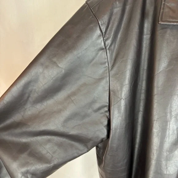 GAP Black Leather Jacket Zip-Up - Picture 8 of 14